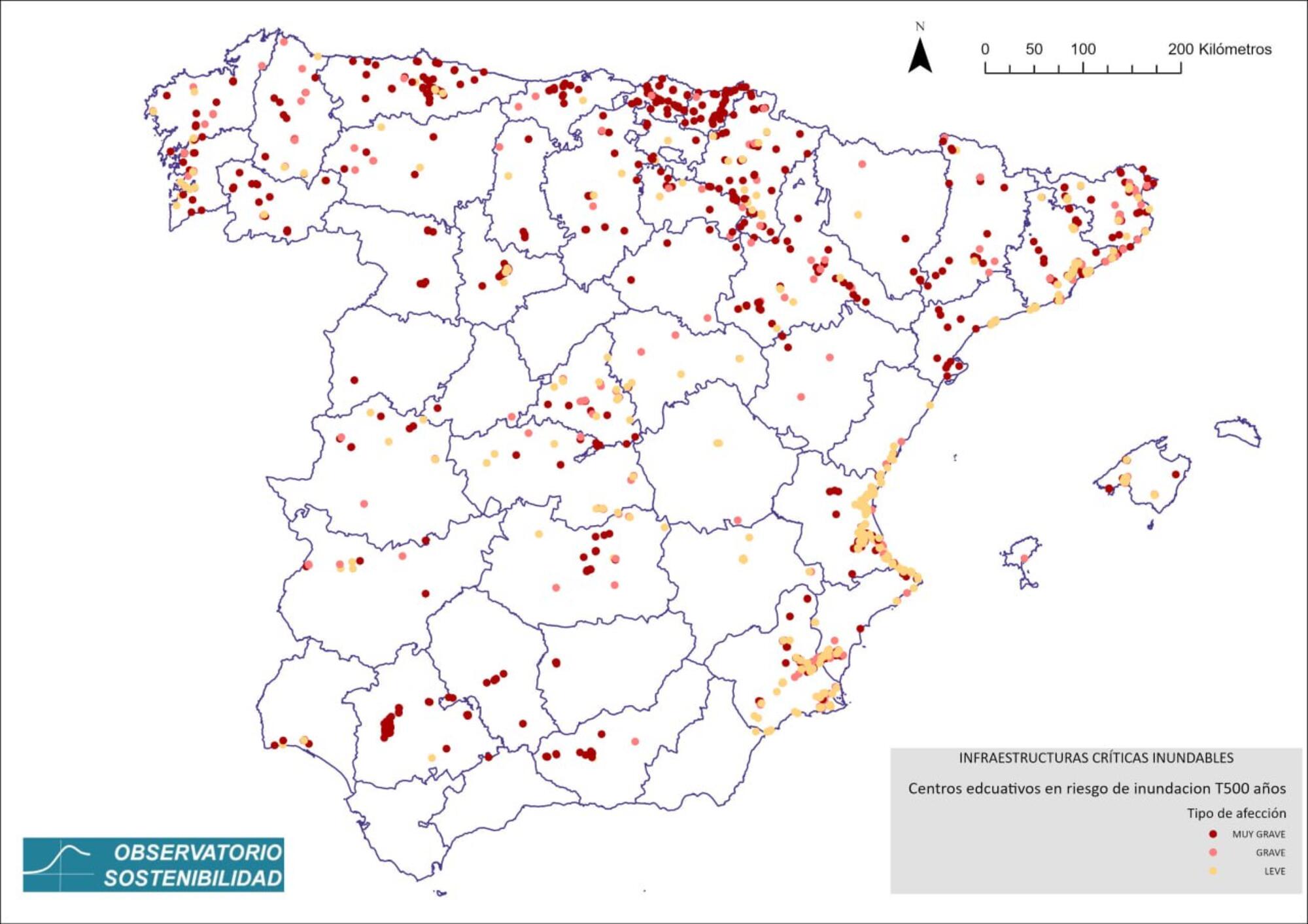 mapa zonas inundables centros educativos